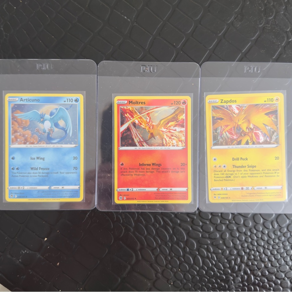 Pokémon Cards Legendary Birds Articuno, Moltres, Zapdos Holo Rare Holographic